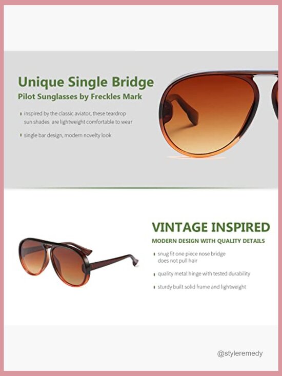 Polycarbonate Frame UV400 Protection Retro Aviator Sunglasses Unisex main image 4